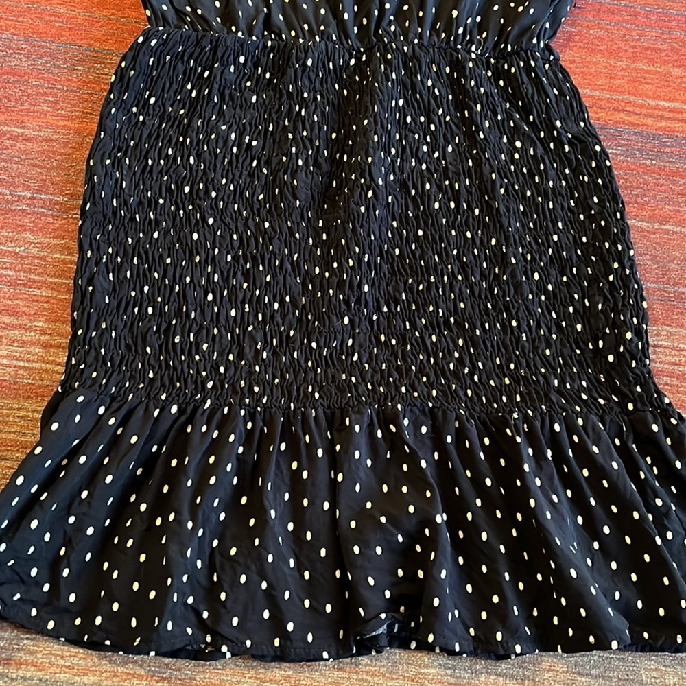 Topshop Smocked Polka Dot Mini Dress Size 6 - Picture 6 of 14